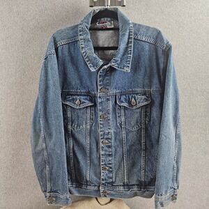 Vintage 1990s Marlboro Country Store "Red Star" Denim Trucker Jacket Mens Sz M
